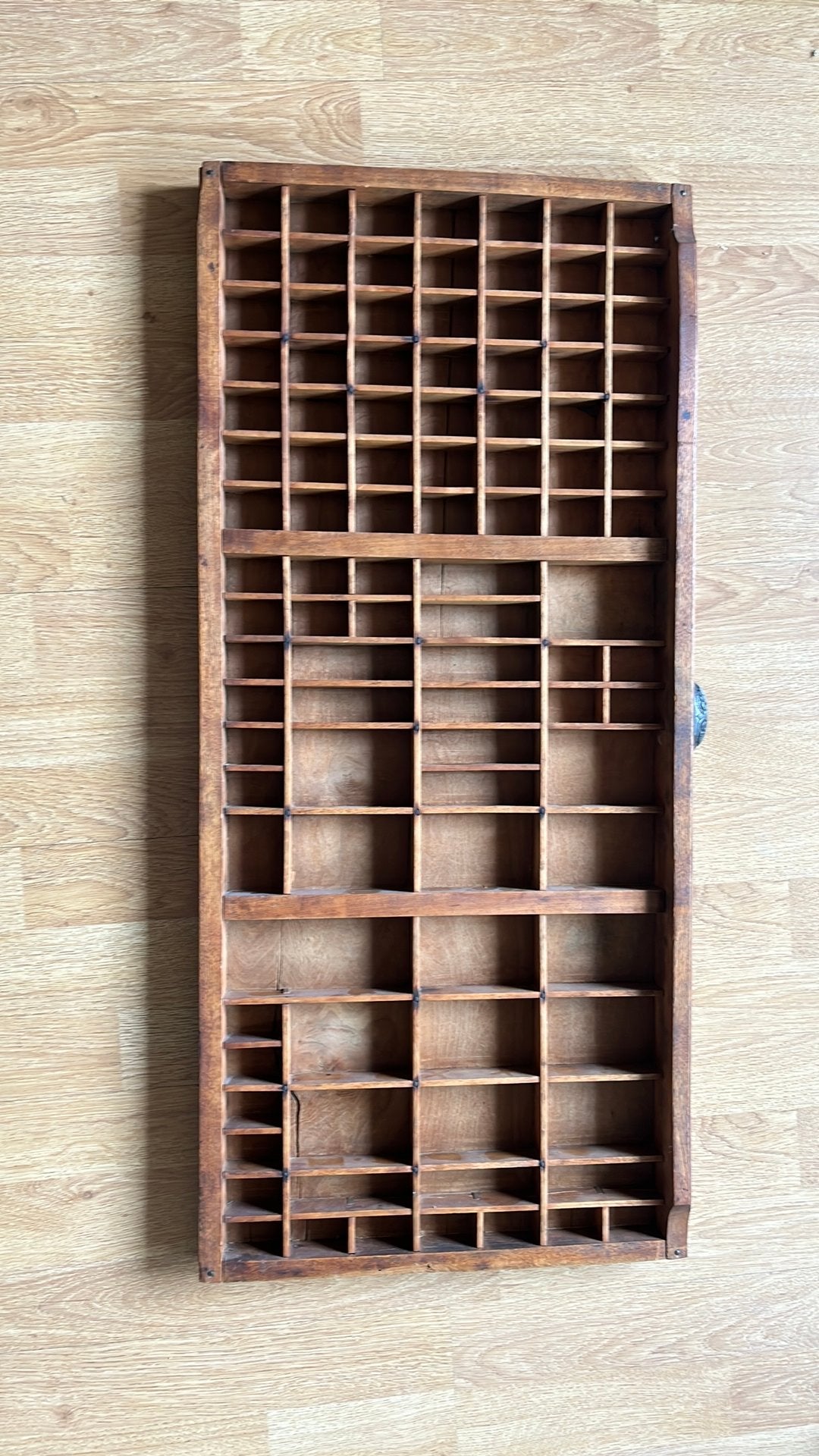 Vintage houten letterbak, Ophalen of Verzenden, Gebruikt