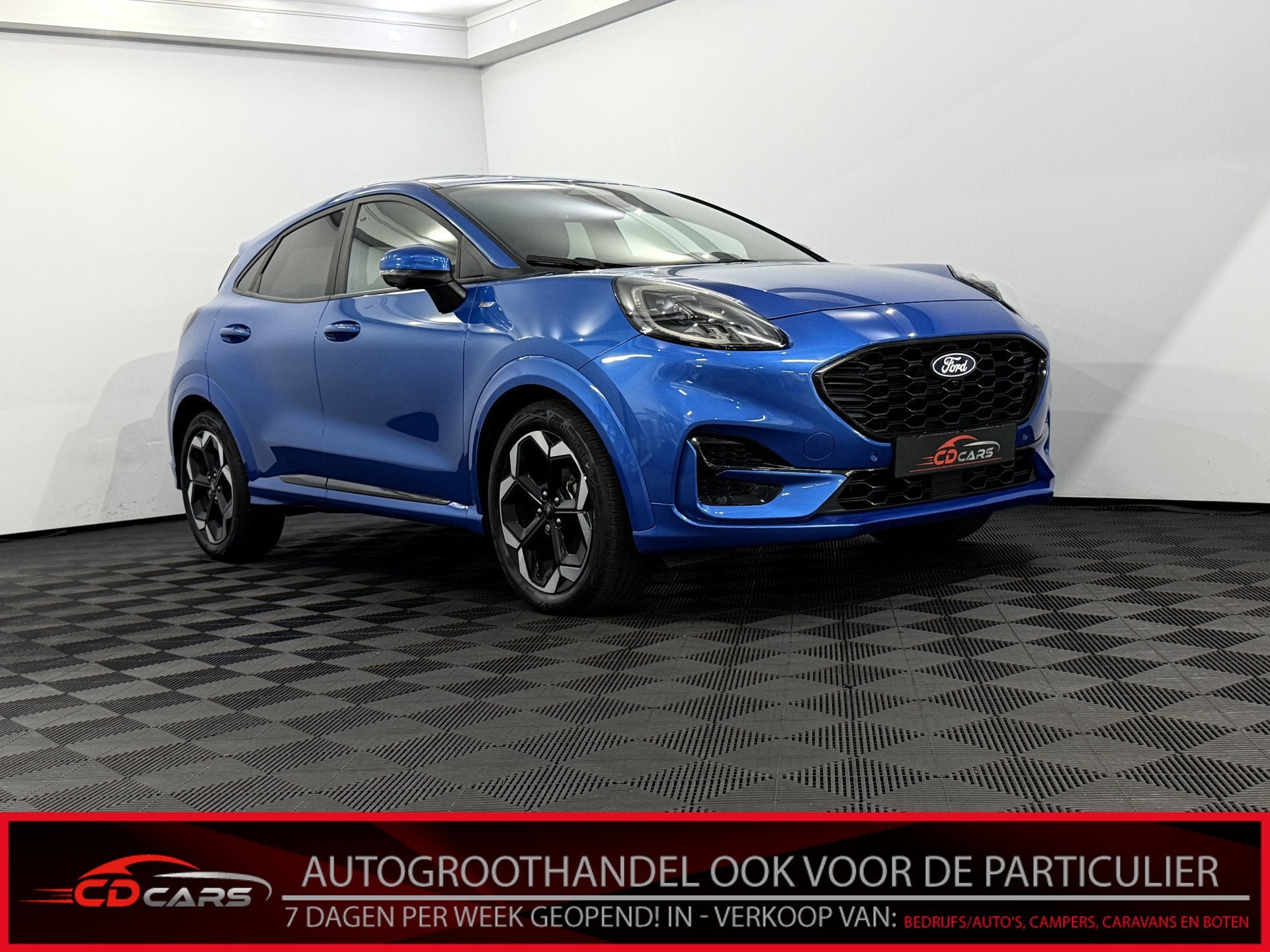 Ford Puma 1.0 EcoBoost Hybrid ST-Line Camera, Navi, B&O, Ele, Blauw, Bedrijf, Hybride Elektrisch/Benzine, 3 cilinders