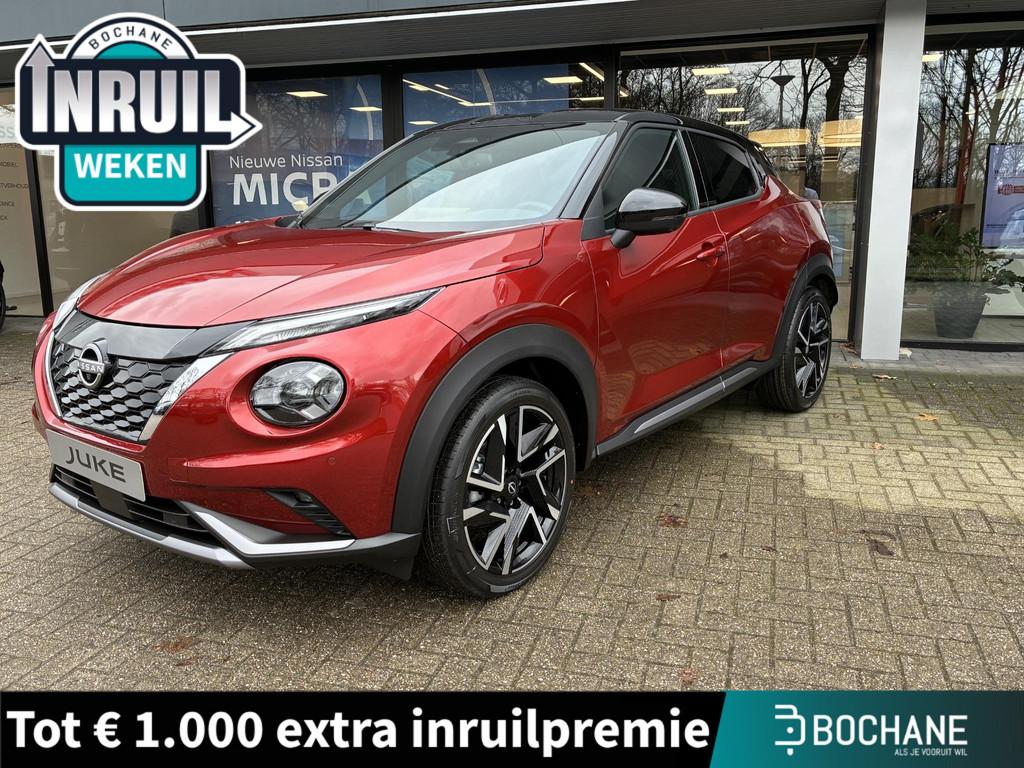 Nissan Juke 1.6 Hybrid N-Design Nieuw uit voorraad leverbaar, 1330 kg, Stof, Met garantie (alle), Bedrijf