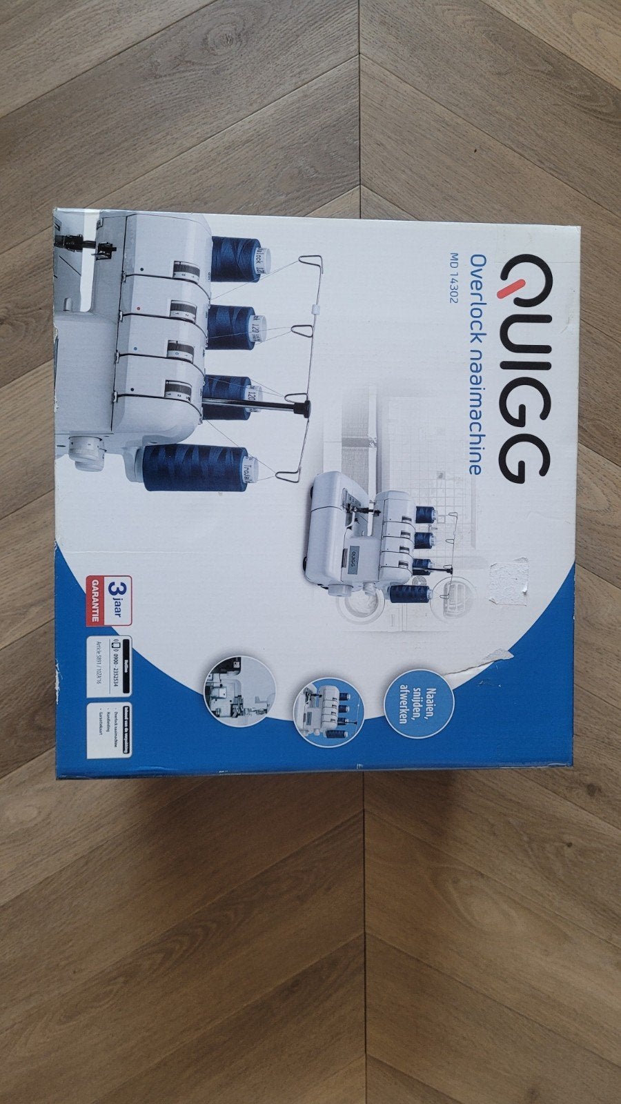 Nieuwe Quigg Overlock Naaimachine MD 14302, Ophalen of Verzenden, Nieuw, Lockmachine, Overige merken