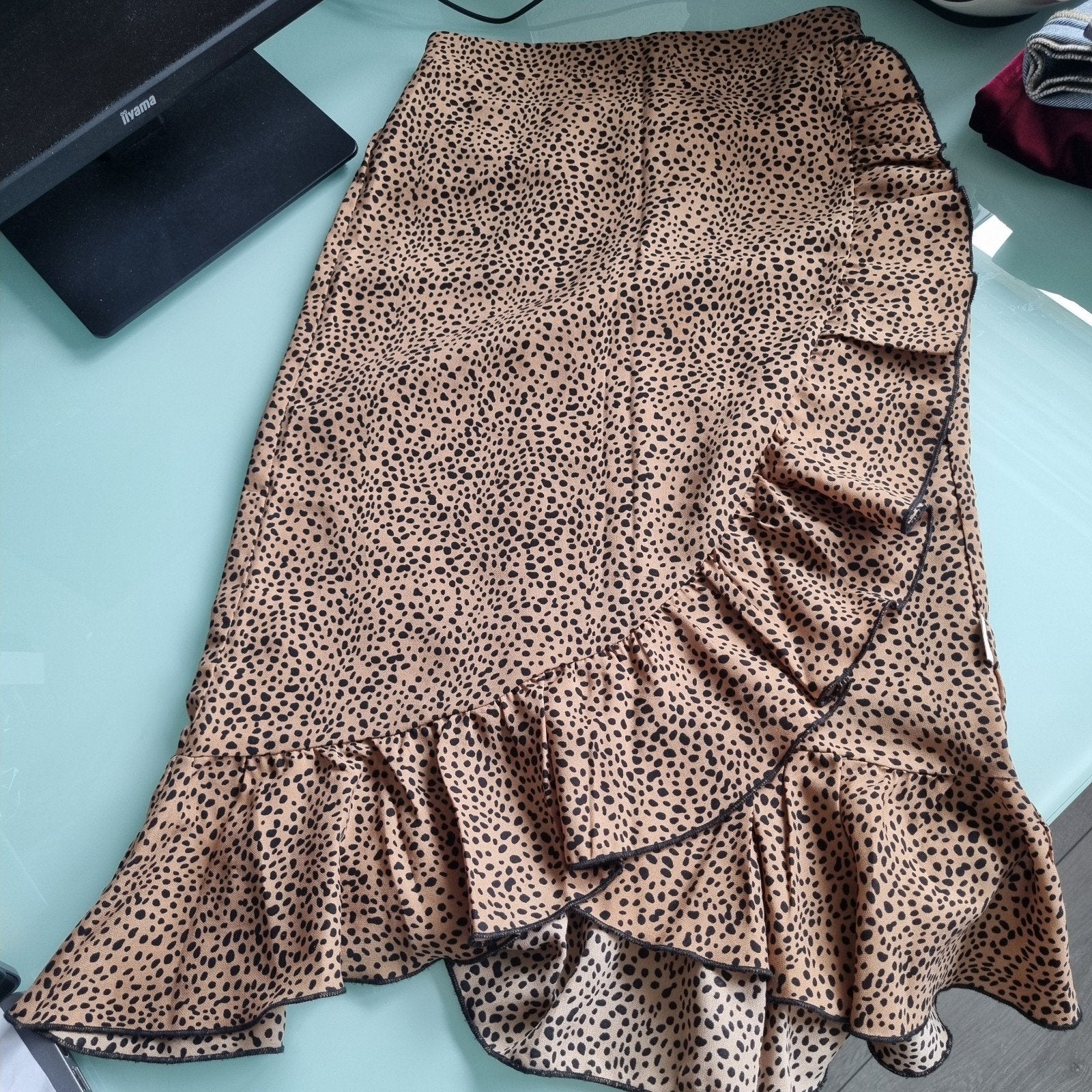 AI&KO Luipaardprint Rok met Ruches - Maat 152, Ophalen, Meisje, Zo goed als nieuw, Ai&Ko