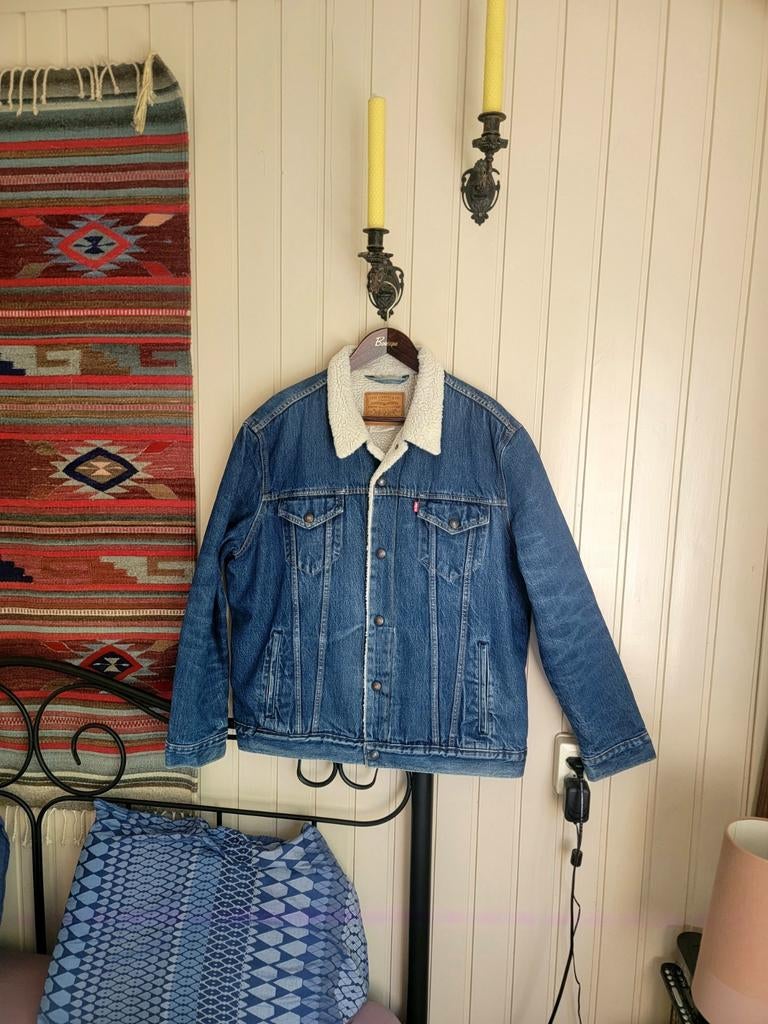 Schitterende, originele Levi's Teddy (Sherpa) jeans jas, XXL, Levi's, Blauw, Overige maten, Ophalen of Verzenden