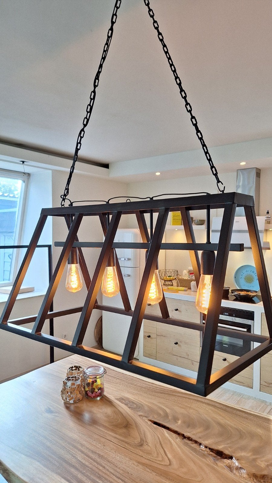 Hanglamp zwart gepoedercoat stallamp, Ophalen