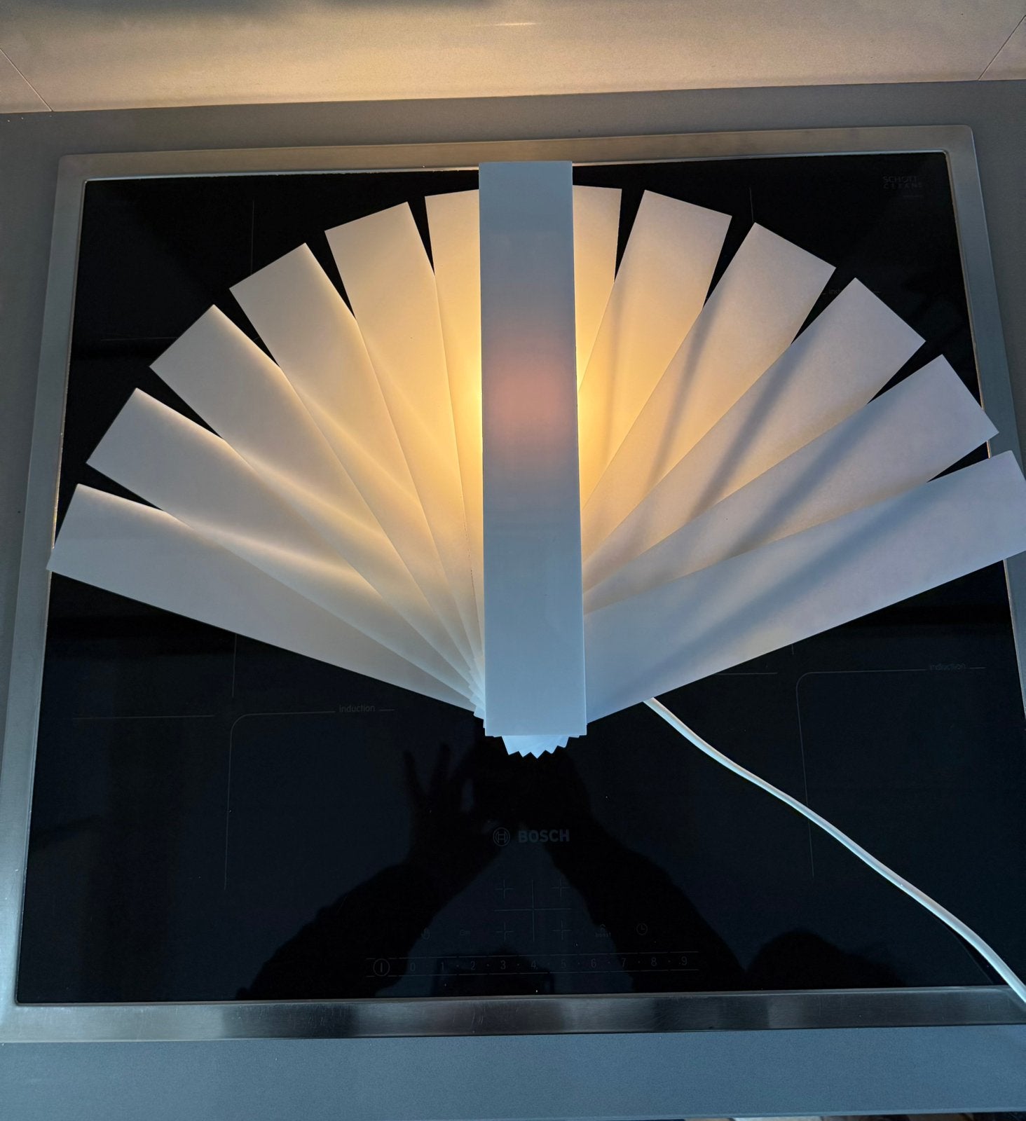 Prachtige vintage wandlamp - waaier - Mawa design, Ophalen, Kunststof, Gebruikt, E14 (klein)