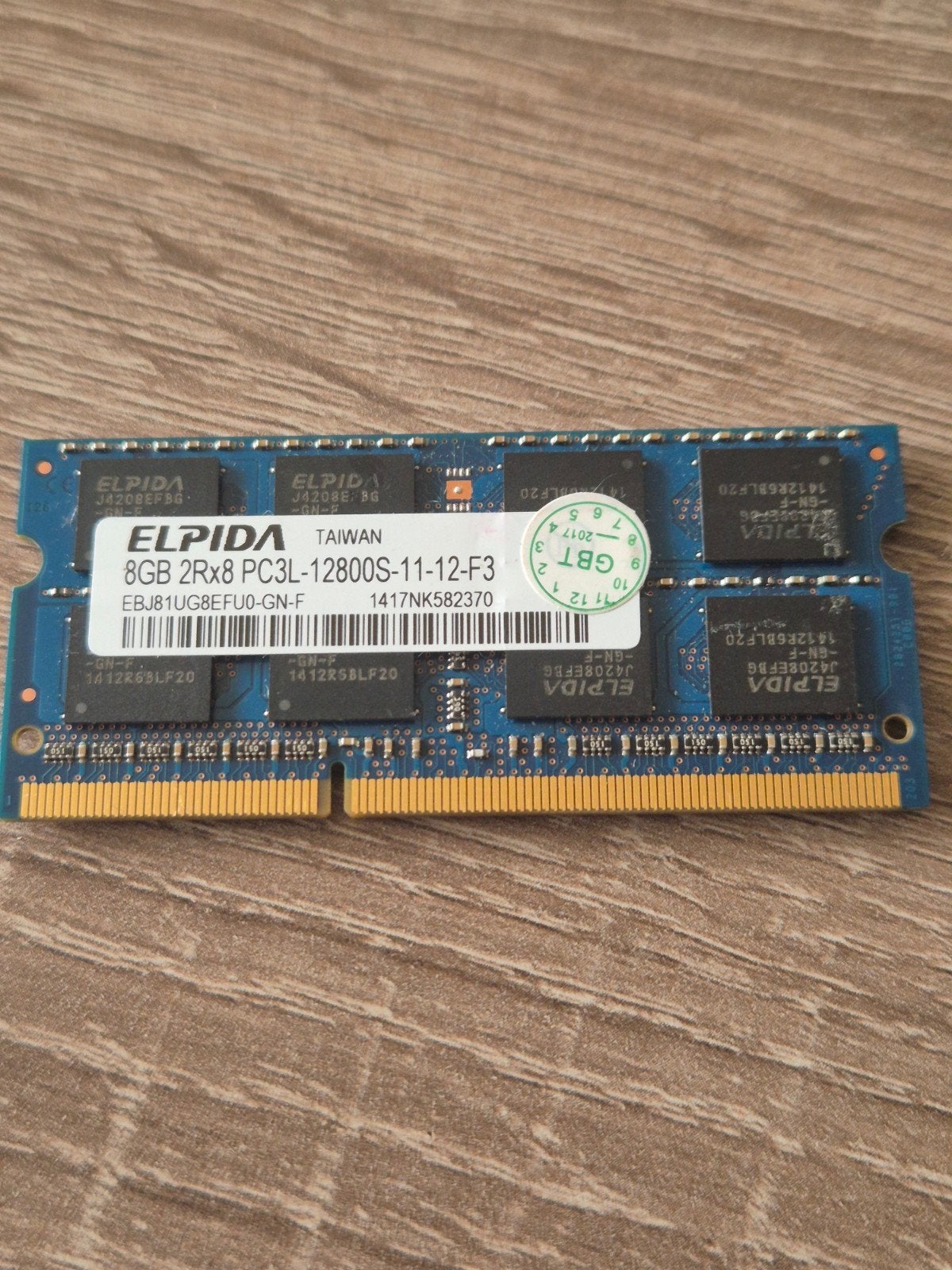 Elpida 8GB DDR3 RAM PC3L-12800S Laptop Geheugen, Computers en Software, RAM geheugen, Ophalen, Gebruikt, 8 GB, DDR3