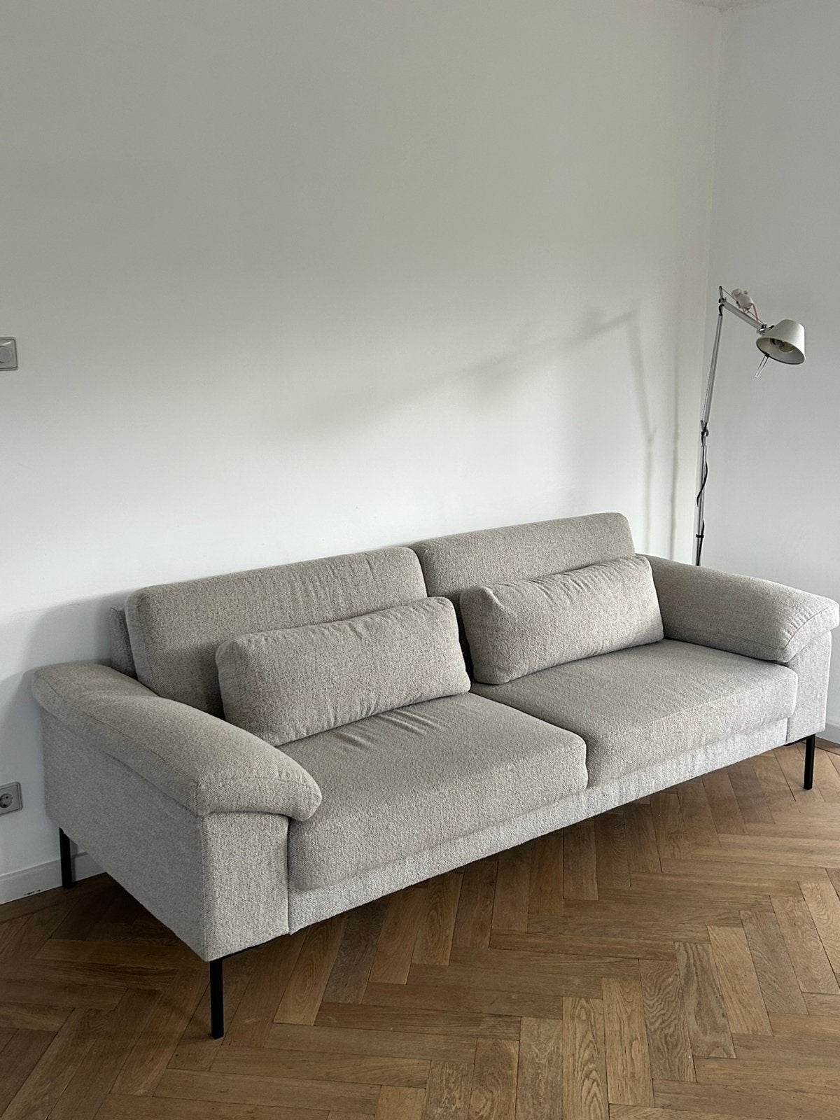 Mooie bank van Leen Bakker grijs beige, Ophalen, Driepersoons, 75 tot 100 cm, Zo goed als nieuw