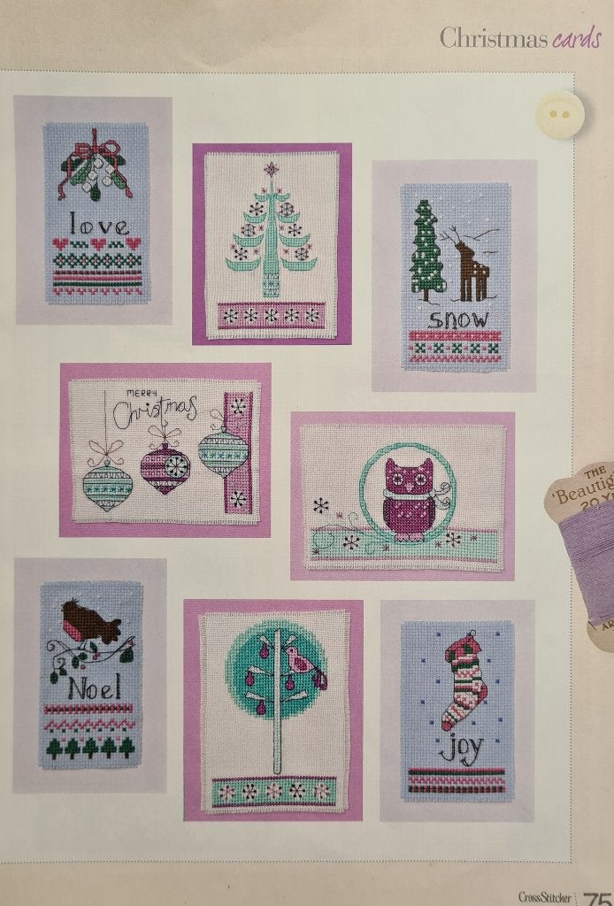 12 Leuke Kerstkaarten borduurpatronen, Ophalen, Nieuw, Handborduren, Patroon