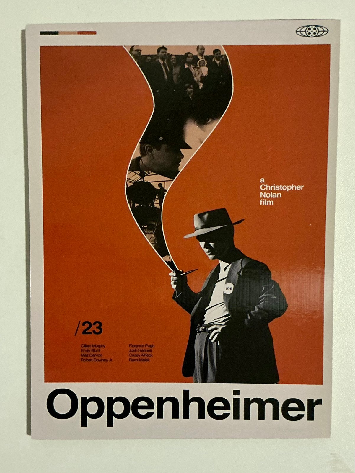 Oppenheimer film poster op hout 15x20 cm – Cillian Murphy, Verzamelen, Ophalen of Verzenden, Zo goed als nieuw, Poster