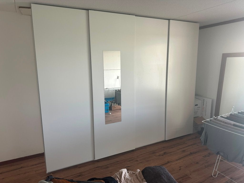 PAX kledingkast – 4 x 75, schuifdeuren, MOET dit weekend weg, Huis en Inrichting, Kasten | Kledingkasten, Gebruikt, 200 cm of meer