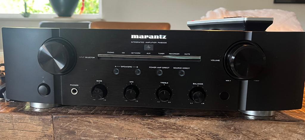 Marantz PM8005 Stereo Versterker (2x 70W bij 8 ohm). Zwart, Gebruikt, 60 tot 120 watt, Stereo, Ophalen
