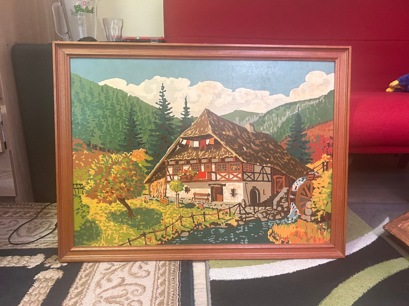 Schilderij van een huis, Antiek en Kunst, Ophalen