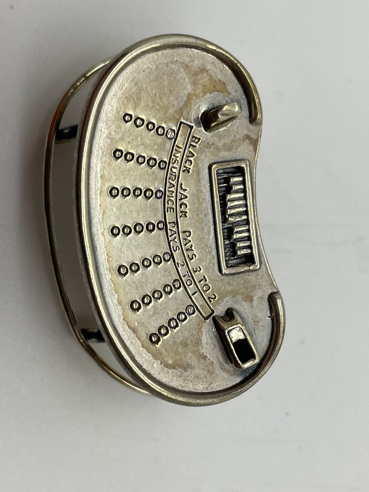 F39 Prachtige zilveren miniatuur blackjack tafel, Ophalen of Verzenden, Zilver