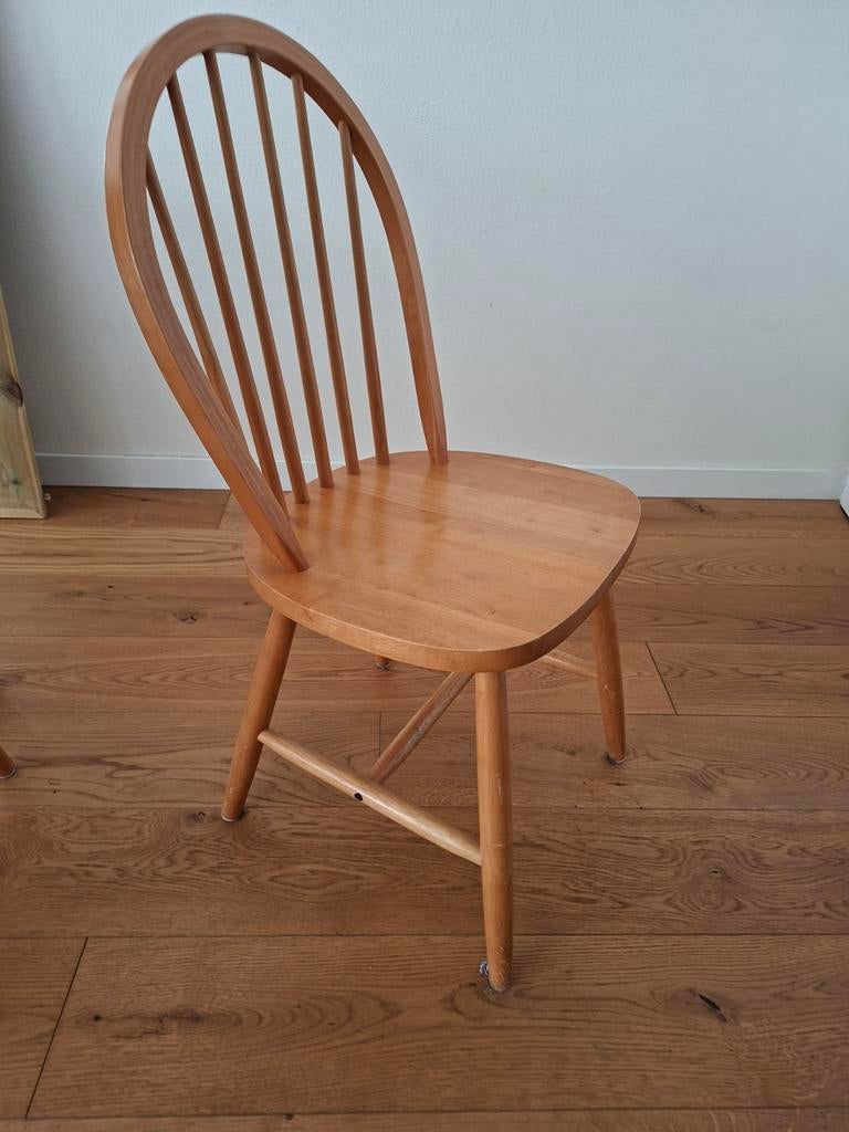 Set van 6 beuken houten Windsor stoelen - Eetkamerstoelen, Ophalen, Gebruikt, Overige kleuren, Klassiek, Windsor, Landelijk