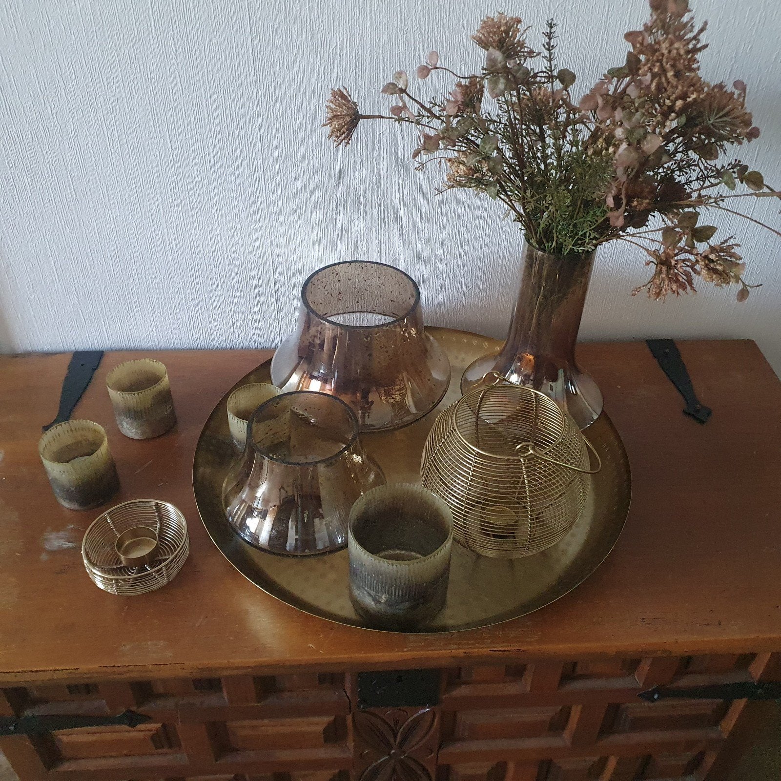 Set van diverse sfeerlichten en kandelaars, Ophalen, Gebruikt, Overige merken, Glas
