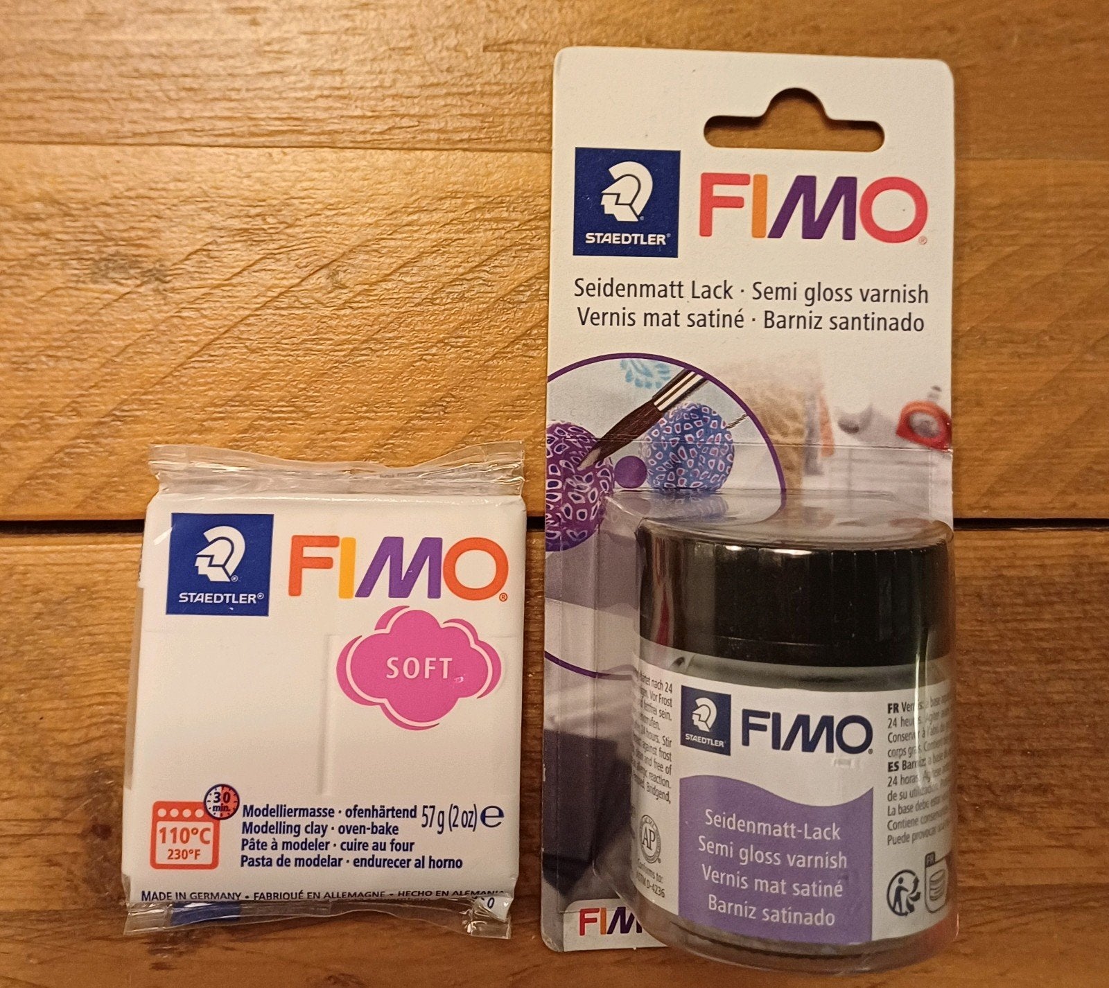 FIMO Soft klei wit en semi-glans vernis set, Ophalen of Verzenden, Nieuw, Wit, Overige merken