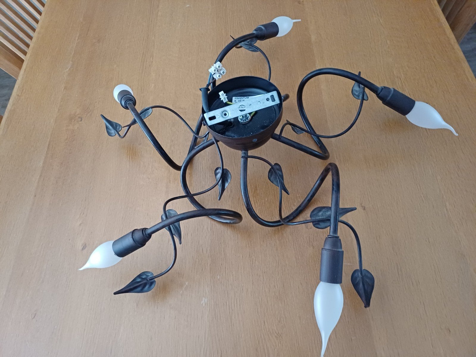 Plafondlamp met 5 lichtpunten, 65 cm doorsnee, Ophalen, Gebruikt, Metaal, Plafondlamp