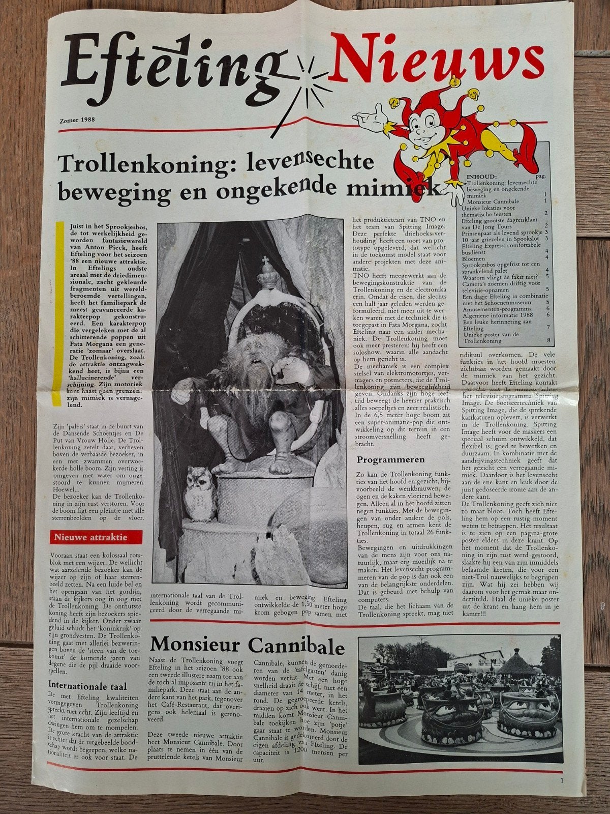 Efteling Nieuwsblad Zomer 1988 - Debuut Pardoes, Verzamelen, Efteling, Verzenden