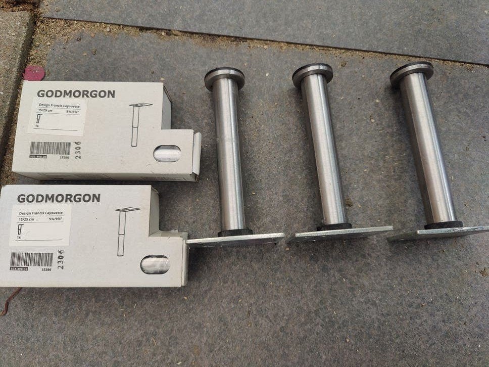 IKEA GODMORGON poten voor badkamermeubel (6 stuks), 100 tot 250 mm, Gebruikt, Overige typen, Ophalen of Verzenden