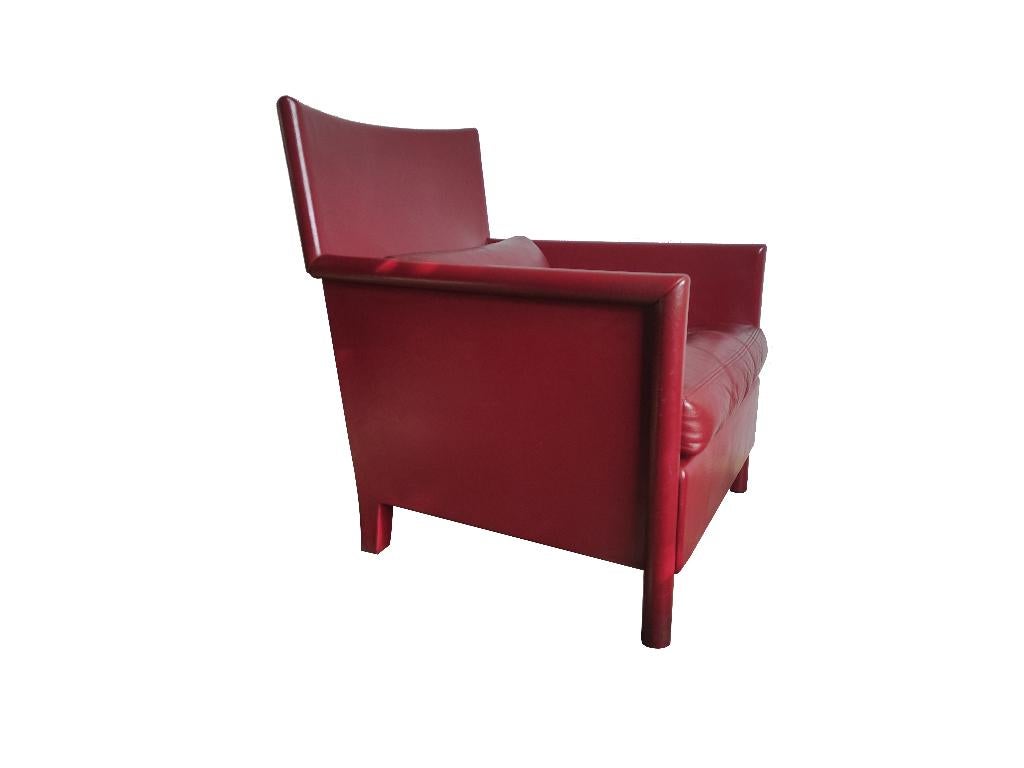 Fantastische Italiaans Luca Meda design Molteni & C fauteuil, Huis en Inrichting, Fauteuils, Ophalen, Gebruikt, 50 tot 75 cm, Leer