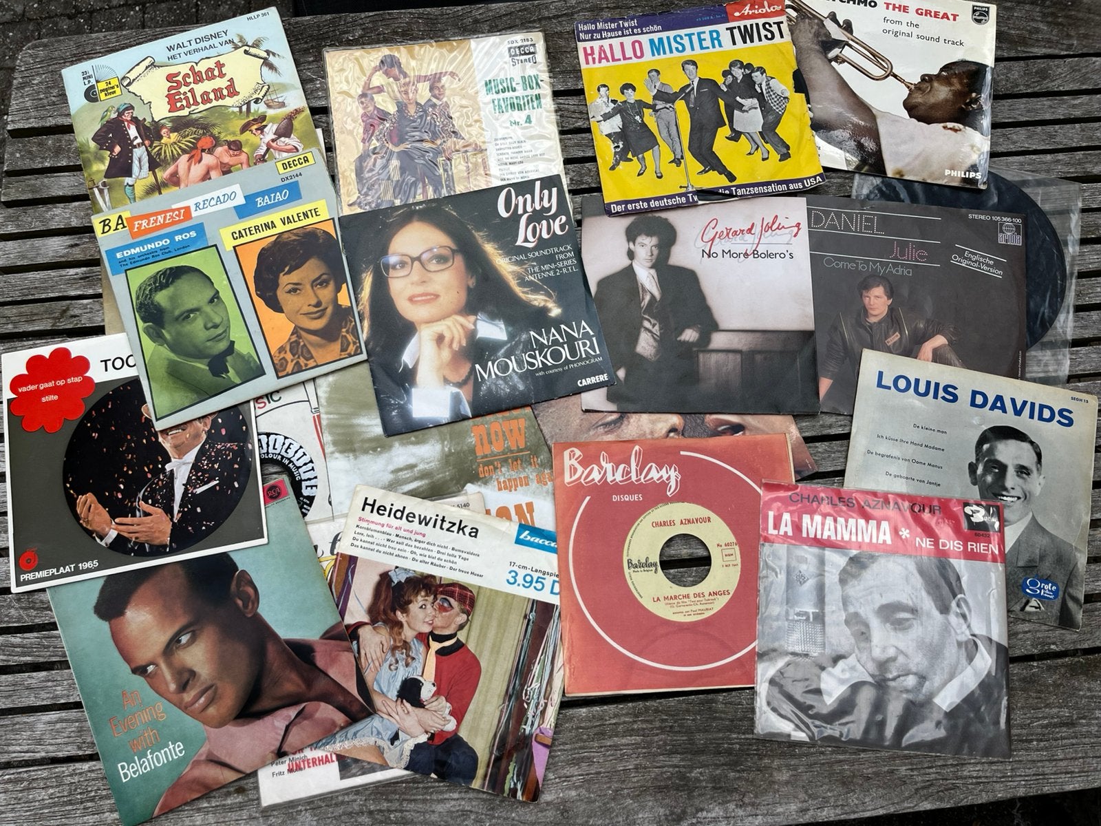 20x vinyl single oa Toon Hermans Harry Belafonte Disney, Ophalen of Verzenden, Gebruikt