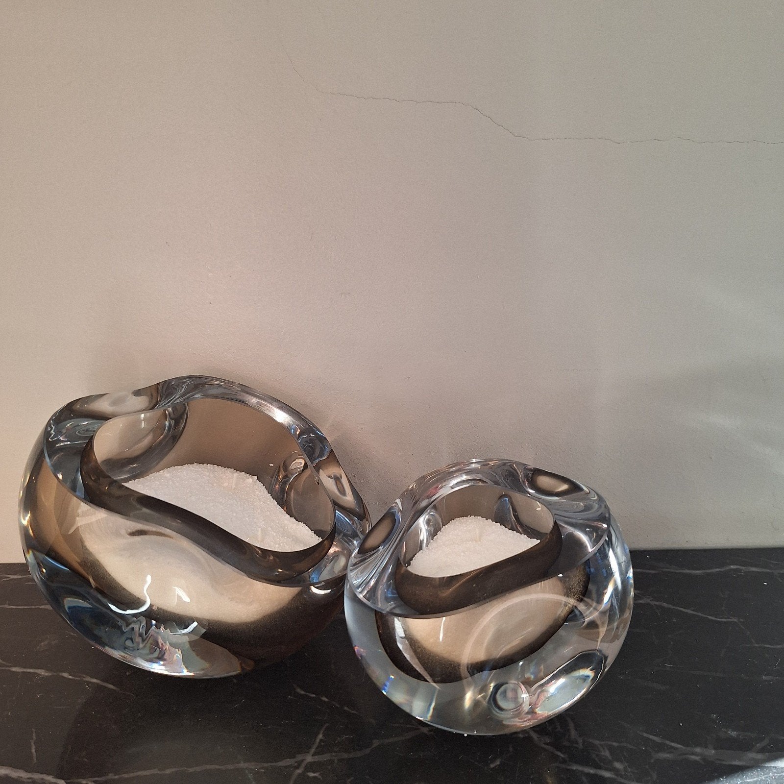 super chique luxe waxines bruin dik zwaar glas light&living, Bruin, Ophalen of Verzenden, Glas, X