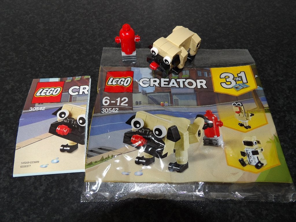 als nieuw Lego Creator 30542 schattig mopshondje incl polyba, Compleet, Lego, Ophalen of Verzenden, Zo goed als nieuw