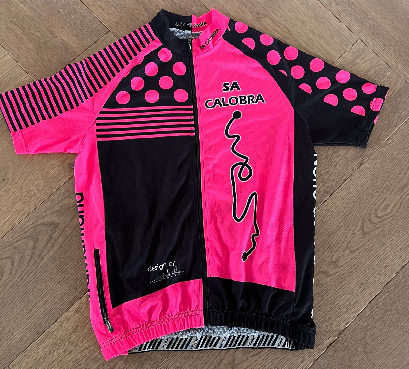 Fietsshirt SA CALOBRA MAAT M - Rose en Zwart, Fietsen en Brommers, Fietsaccessoires | Fietskleding, Gebruikt, Ophalen of Verzenden