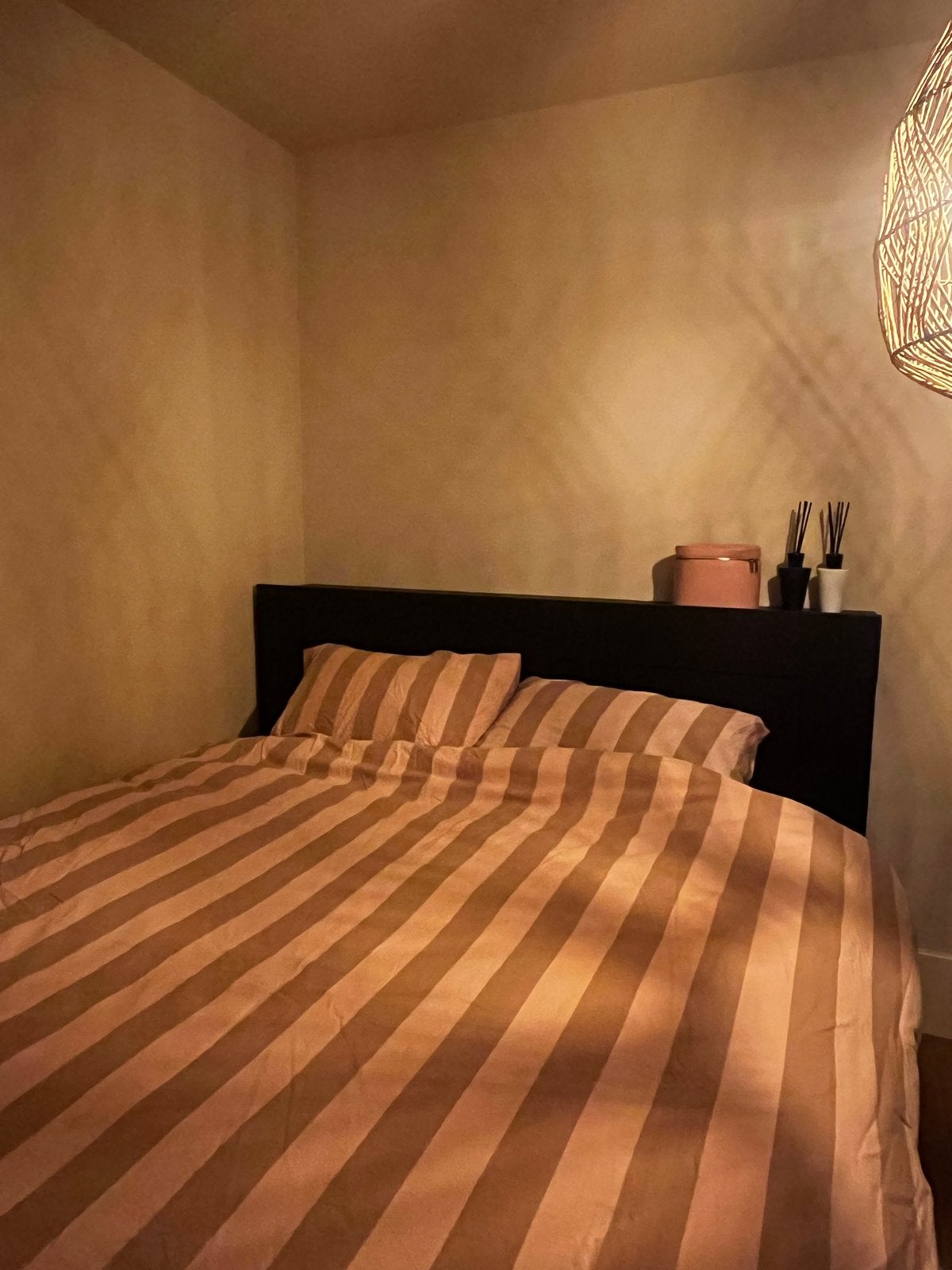IKEA Brimnes bed met opberglades en hoofdbord, Gebruikt, Zwart, Tweepersoons, Ophalen of Verzenden