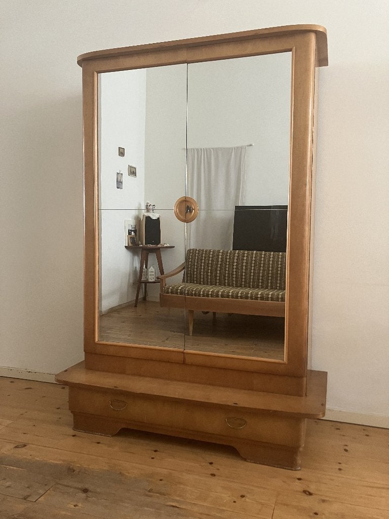 retro spiegel-kledingkast, Ophalen, Gebruikt, Glas, 150 tot 200 cm