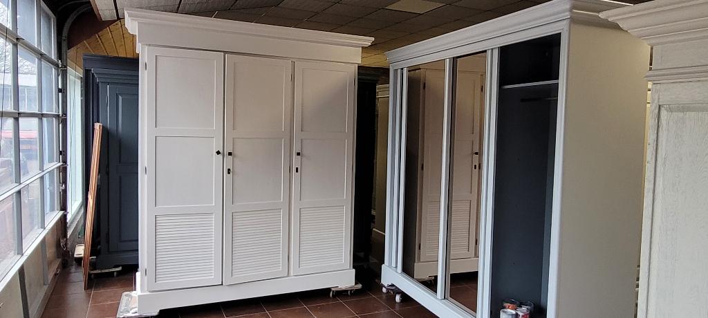 Brocante garderobe eiken kasten, kledingkast, slaapkamerkast, Antiek en Kunst, Antiek | Meubels | Kasten, Ophalen