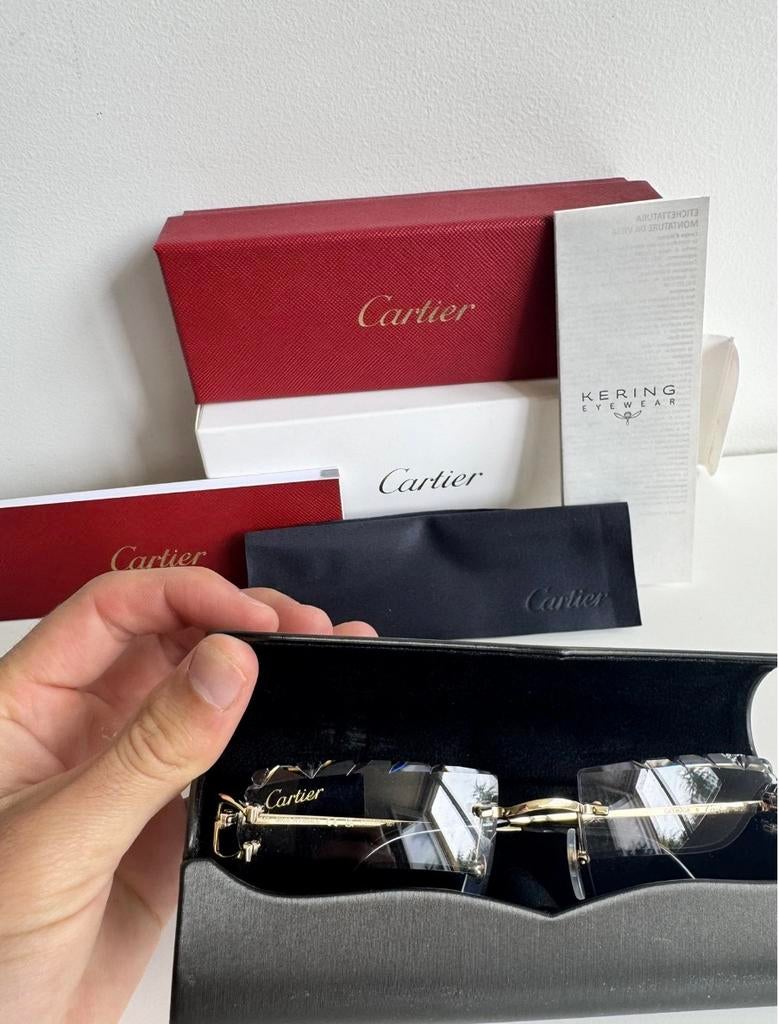 Cartier Piccadilly Bril met “Diamant Cut”-lenzen (CT0394S 00, Sieraden, Tassen en Uiterlijk, Zonnebrillen en Brillen | Heren, Ophalen of Verzenden
