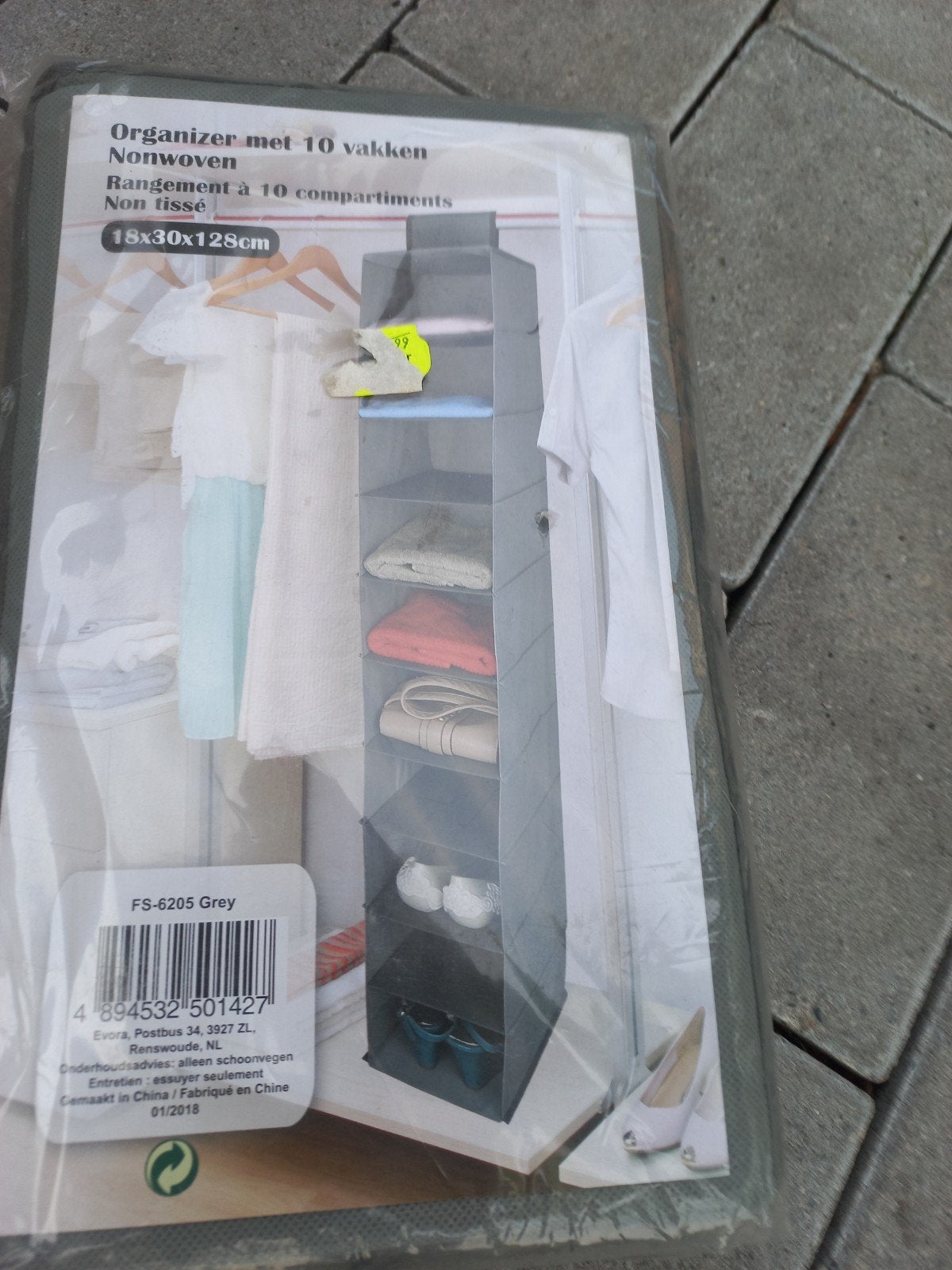 Hangende Kleding Organizer met 10 Vakken - Grijs, Huis en Inrichting, Kasten | Kledingkasten, Ophalen of Verzenden