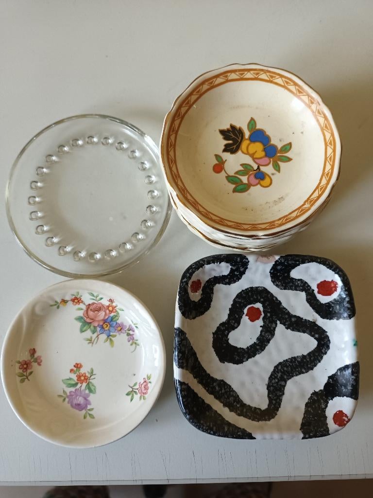 10x Petit- Four schoteltjes/ onderzetters, Antiek en Kunst, Curiosa en Brocante, Ophalen of Verzenden