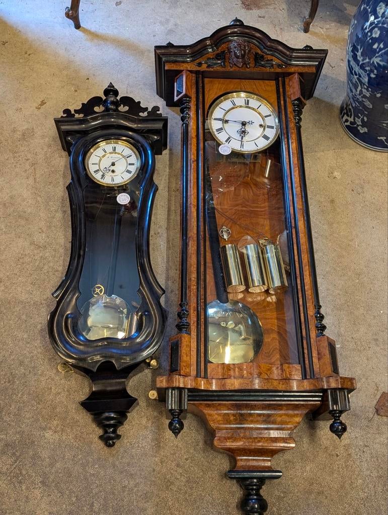 Antieke gewichten regulateur. 80 cm hoog. €625, Antiek en Kunst, Antiek | Klokken, Ophalen