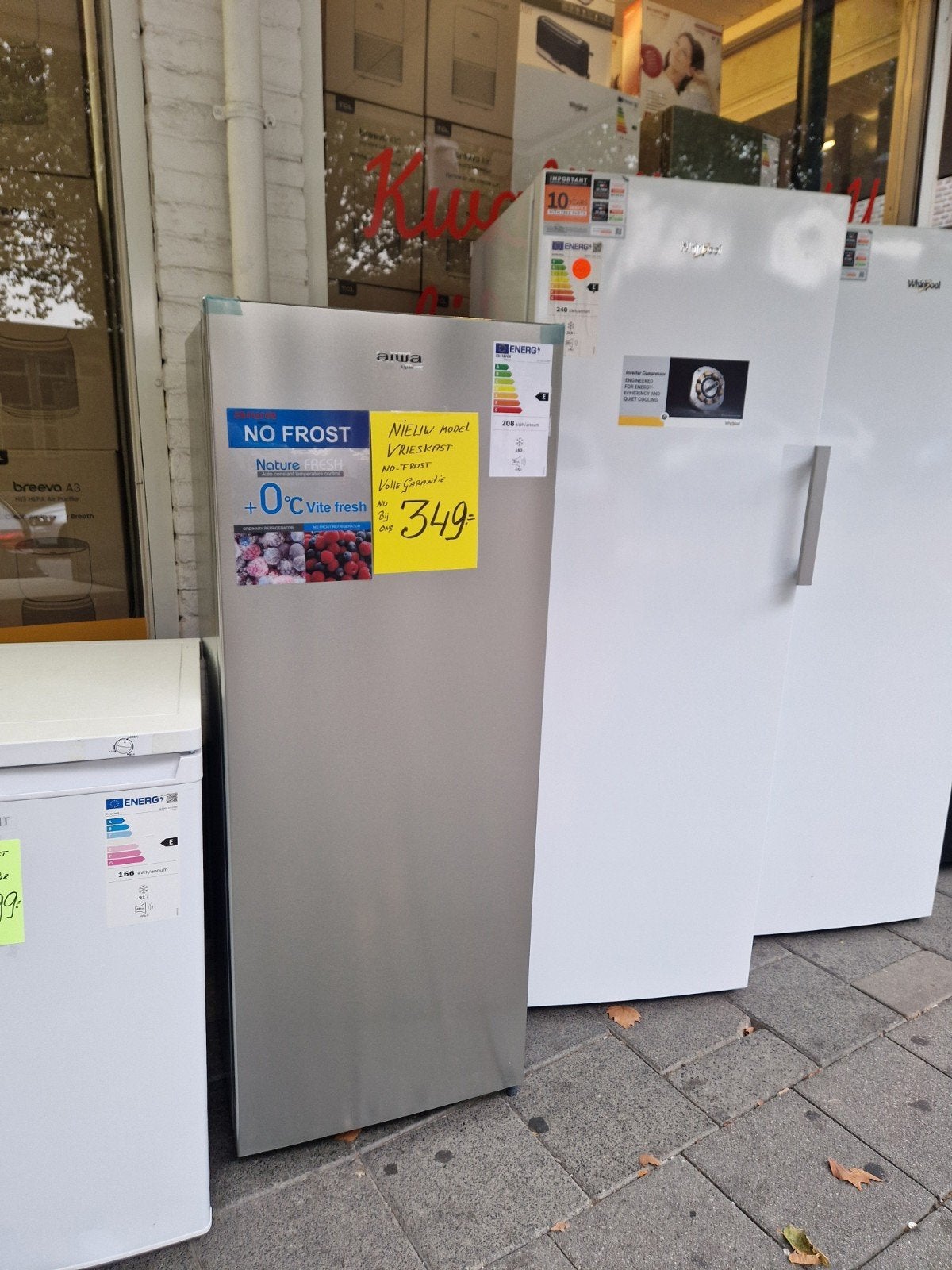 Nieuwe Aiwa Vrieskast 143 cm RVS No Frost, Witgoed en Apparatuur, Nieuw, Minder dan 60 cm, Energieklasse A of zuiniger, 140 tot 160 cm