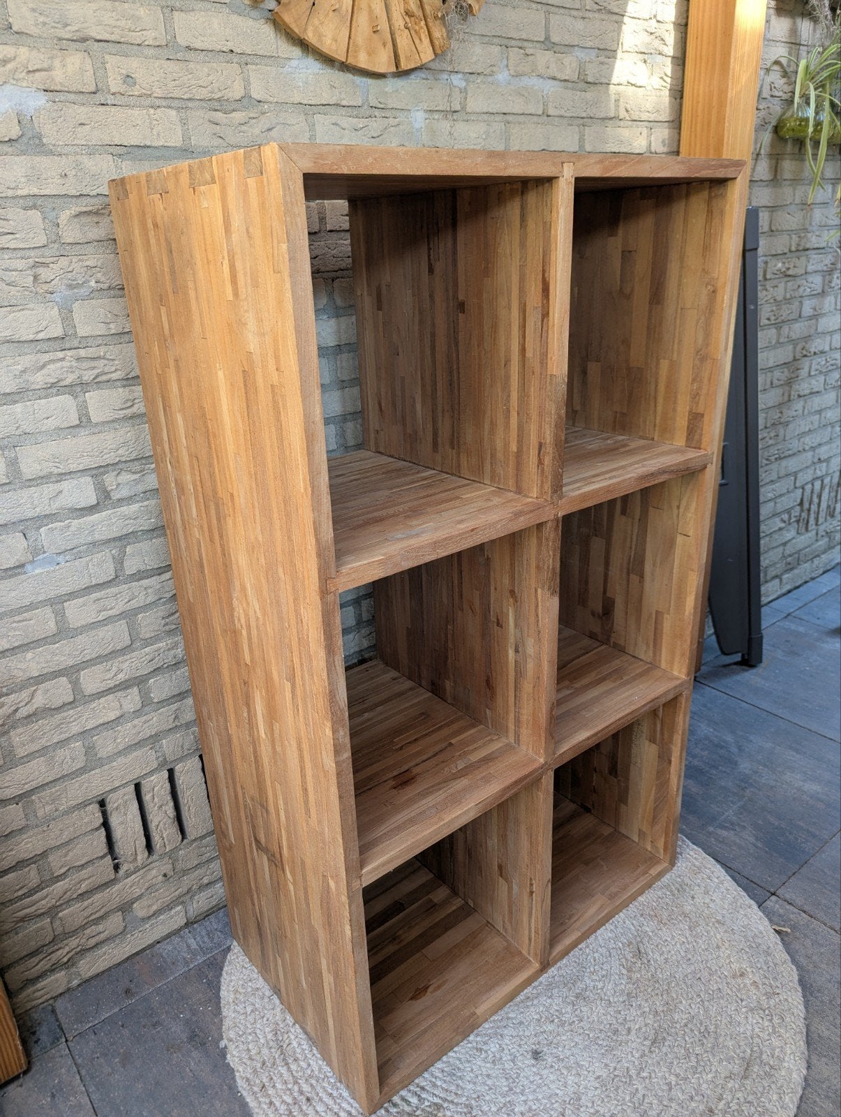 Teakhouten vakkenkast - Boekenkast - Opbergkast, Huis en Inrichting, Kasten | Boekenkasten, Ophalen, Met plank(en), Gebruikt, 100 tot 150 cm