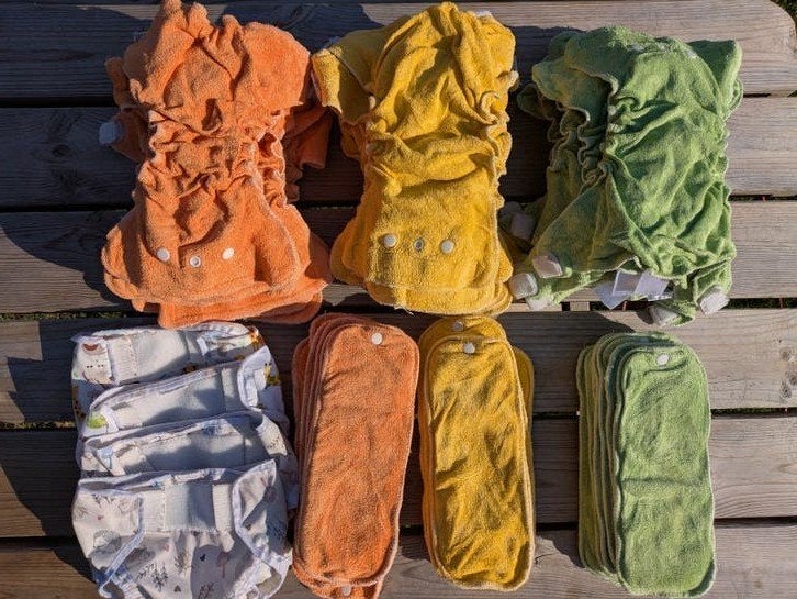 25 Poppolini wasbare luiers maat 1 + 5 overbroekjes, Ophalen, Gebruikt