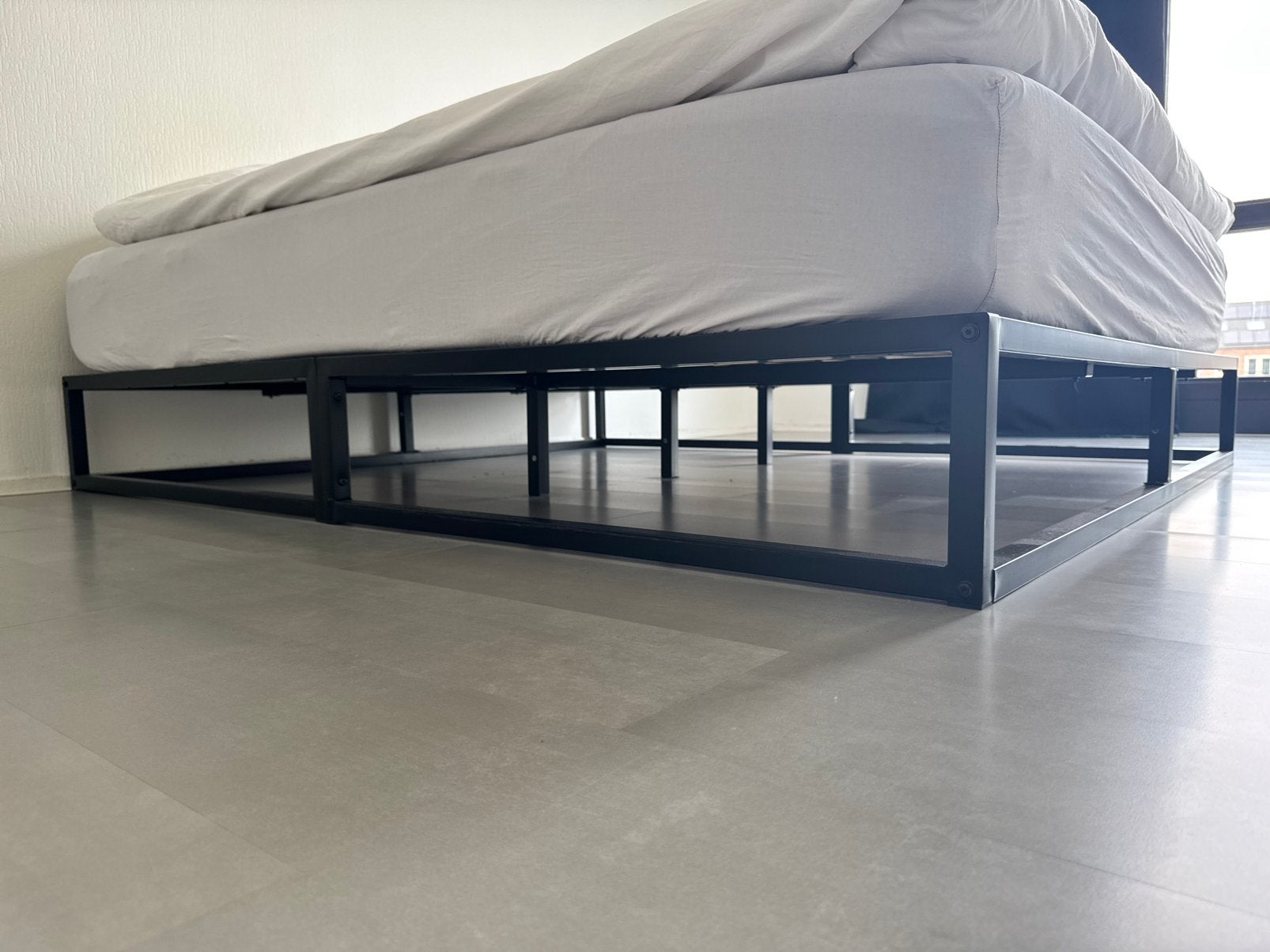 Tweepersoons bed 180x200, Ophalen, Zwart, Tweepersoons, Zo goed als nieuw
