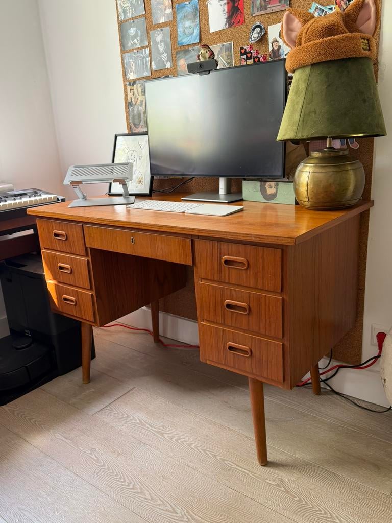 Mid-century Danish teak desk, 1950s, Huis en Inrichting, Bureaus, Ophalen, Gebruikt