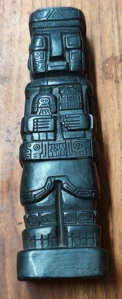 Azteekse/Maya-stijl beeld, 17 cm hoog, 500g, Steen/keramiek, Mexico, Handgemaakt, Beeld