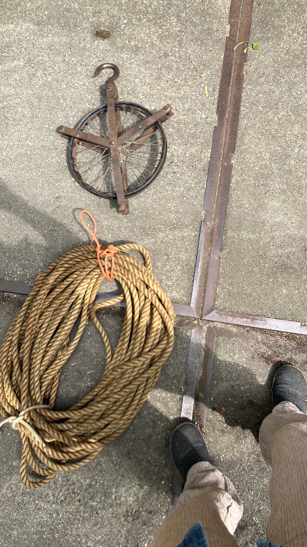 Touw en blok hijstouw, F, Gebruikt, Ophalen of Verzenden, E