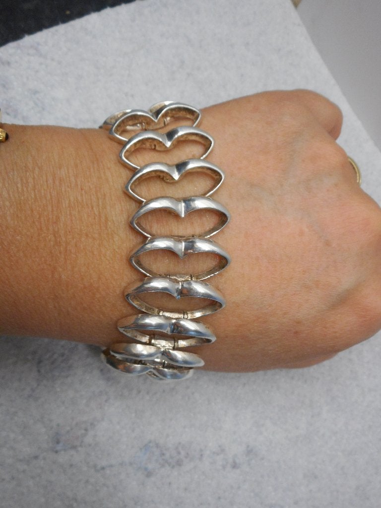 zilveren prachtige zware modernist armband nr.1096, Sieraden, Tassen en Uiterlijk, Verzenden, Gebruikt, Zilver, Zilver