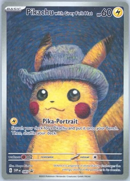 2023 Pokémon Pikachu with grey felt hat van GoghPSA 10SEALED, Hobby en Vrije tijd, Verzamelkaartspellen | Pokémon, Ophalen of Verzenden