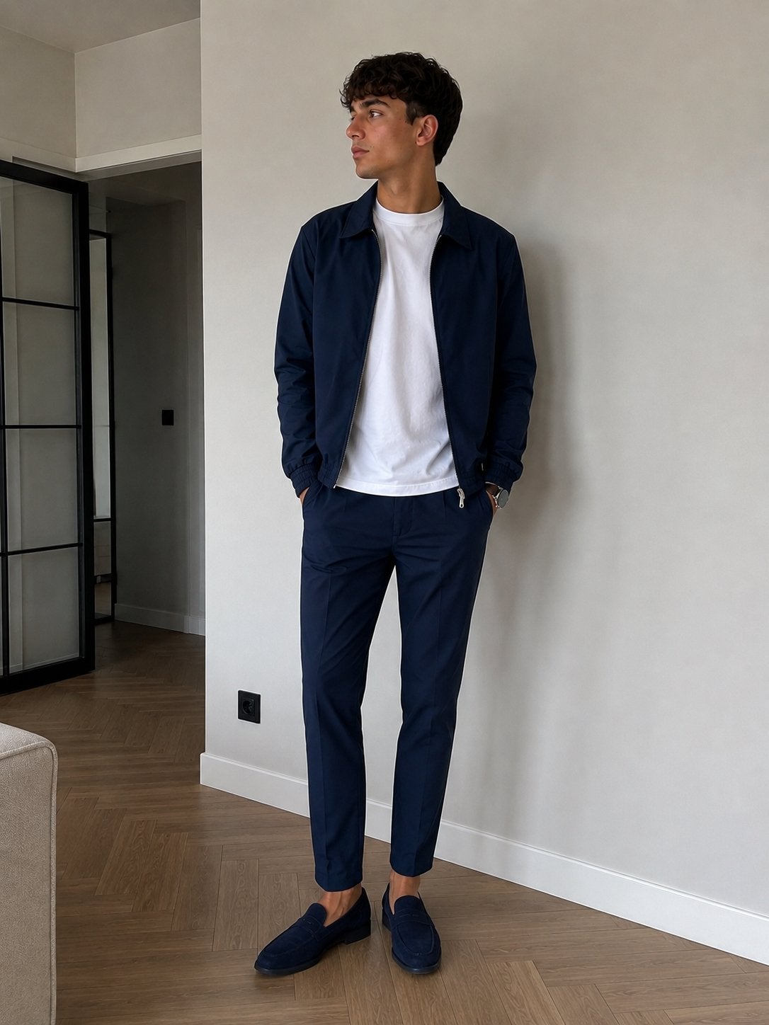 Donkerblauw heren pak - jasje en broek, Ophalen of Verzenden, Nieuw, Maat 48/50 (M), Blauw