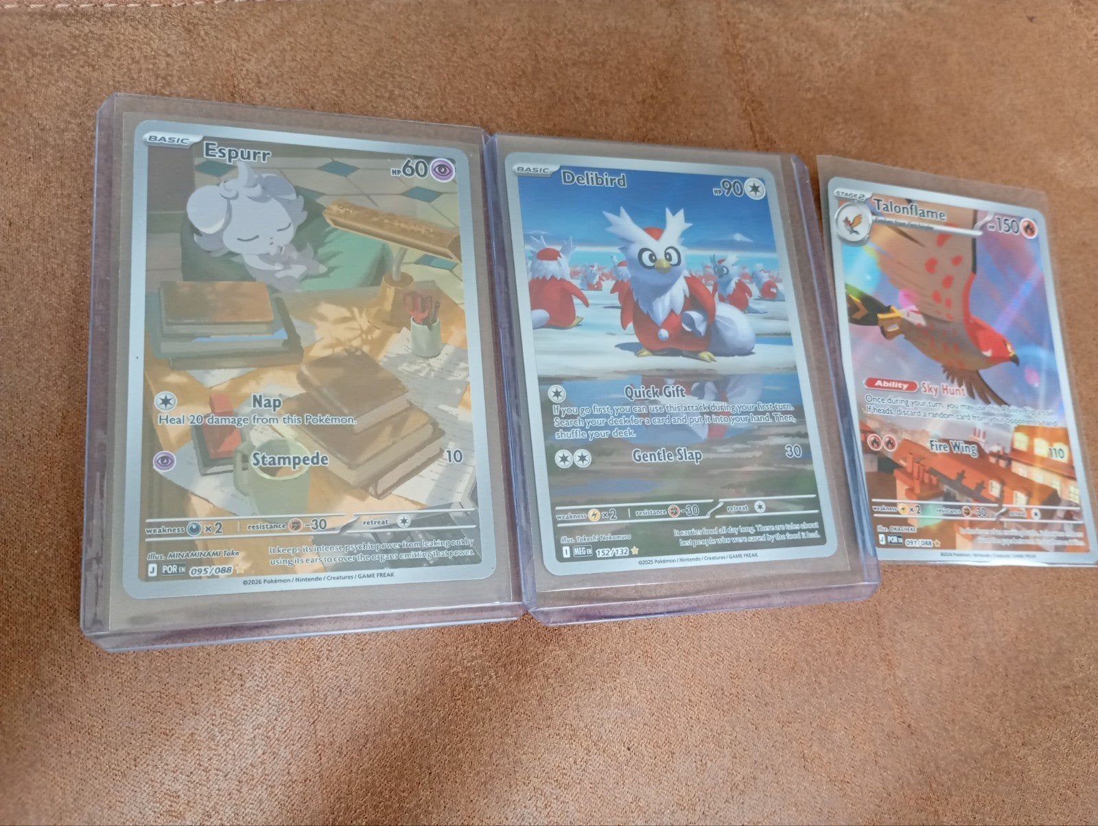 Pokémon Kaarten: Espurr, Delibird, Talonflame (Foil), Ophalen of Verzenden, Zo goed als nieuw, Meerdere kaarten, Foil