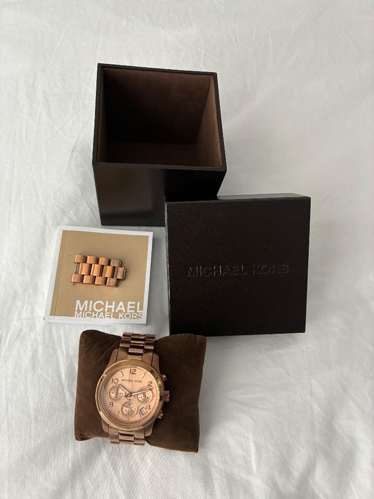 Michael Kors horloge rosé goude kleur, Staal, Polshorloge, Zo goed als nieuw, Goud