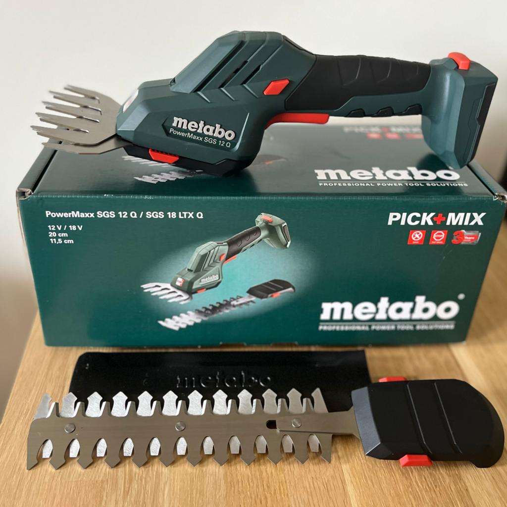 Metabo PowerMaxx SGS 12 Q Accu Gras- en Buxusschaar, Ophalen of Verzenden, Zo goed als nieuw, Minder dan 20 mm