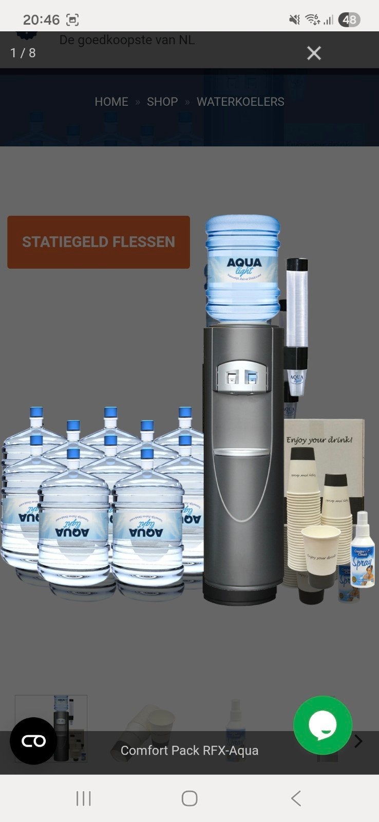 Comfort Pack RFX-Aqua Waterkoeler met flessen en accessoires, Ophalen of Verzenden
