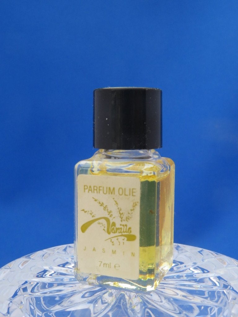 Mini set 2 - VANILLA - Jasmin en Musk - 7ml - oil - 4,7cm, Verzamelen, Ophalen of Verzenden, Gebruikt, Miniatuur, Gevuld