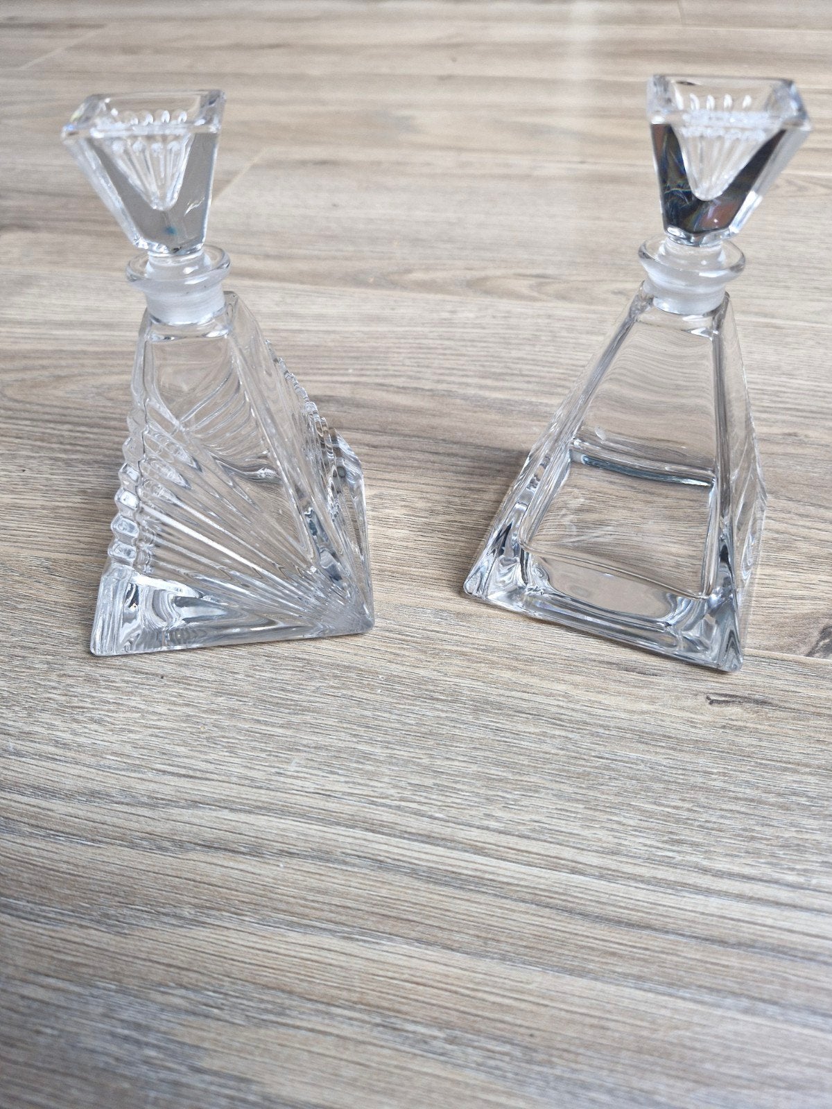 Set van 2 kristallen karaffen met geometrisch design, Ophalen of Verzenden
